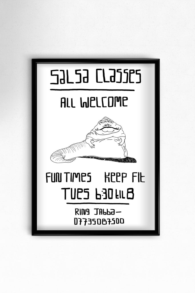 A3 Jabba Salsa Lessons Black Digital Print