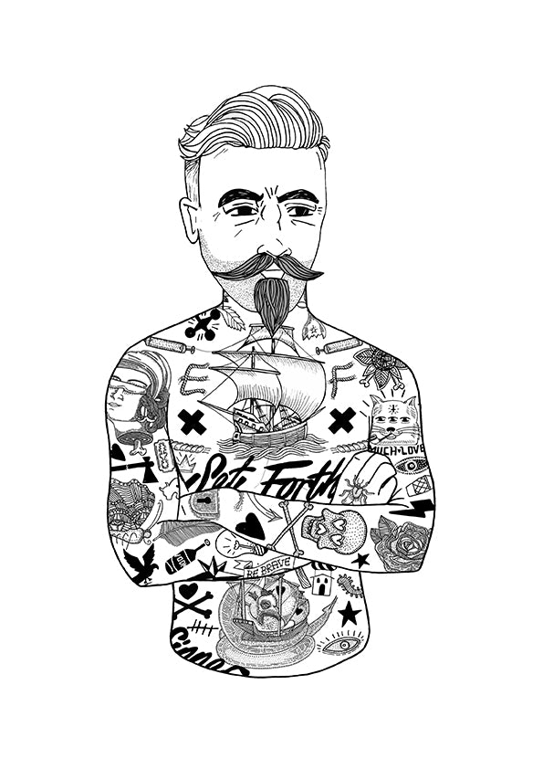 A2 Tattooed Man Print